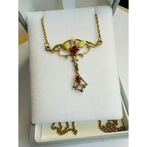 Vintage Gold Filled Edwardian necklace With Paste Stones, vintage